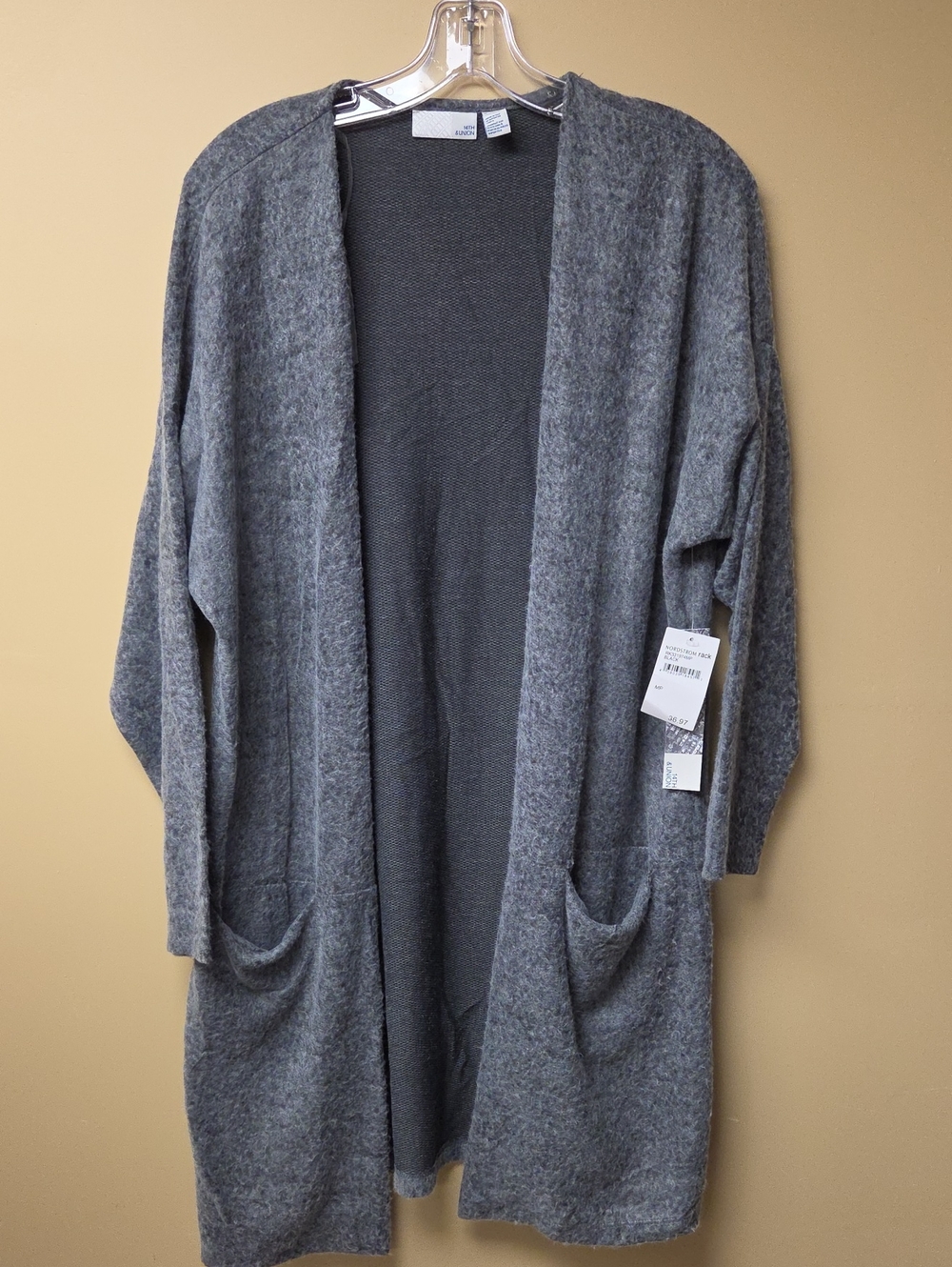 14th & Union Heather Gray Open-Front Pocket Cardigan